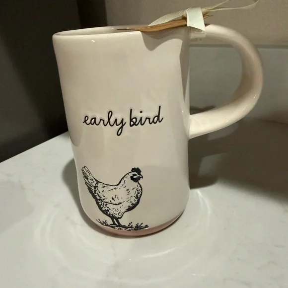 Rae Dunn White EARLY BIRD with Chicken Mug - Picture 1 of 5